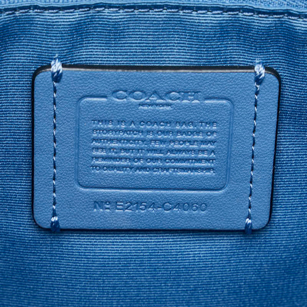 コーチ ホース アンド キャリッジ ドットプリント トート27 ハンドバッグ C4060 ブルー ネイビー PVC レザー レディース COACH 【中古】