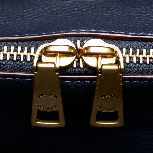 コーチ ハドリーホーボー 日本限定 ハンドバッグ トートバッグ CA834 ブルー デニム レザー レディース COACH 【中古】