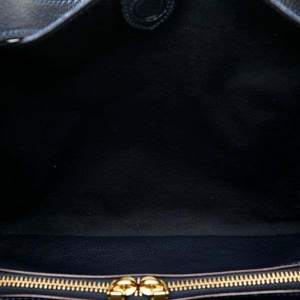 コーチ ハドリーホーボー 日本限定 ハンドバッグ トートバッグ CA834 ブルー デニム レザー レディース COACH 【中古】