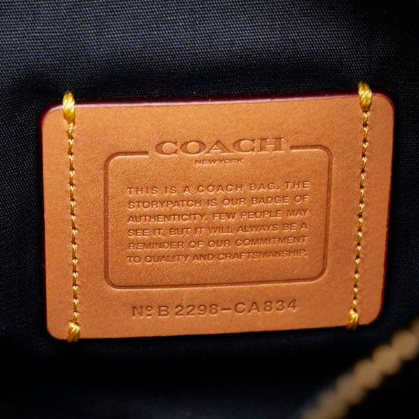 コーチ ハドリーホーボー 日本限定 ハンドバッグ トートバッグ CA834 ブルー デニム レザー レディース COACH 【中古】