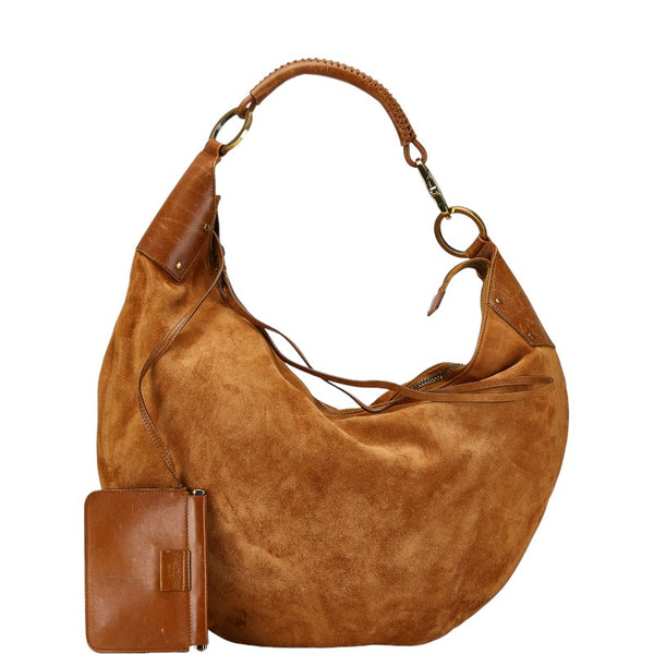 グッチ ワンショルダーバッグ 95332 ブラウン レザー スエード レディース GUCCI 【中古】