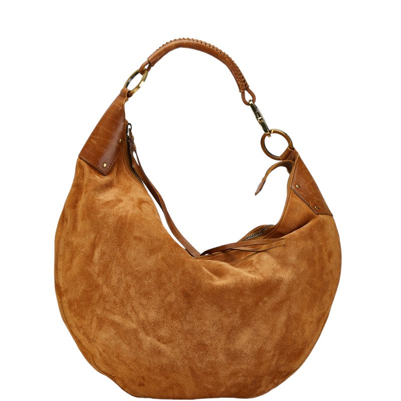 グッチ ワンショルダーバッグ 95332 ブラウン レザー スエード レディース GUCCI 【中古】