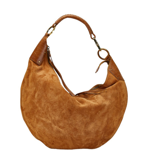 グッチ ワンショルダーバッグ 95332 ブラウン レザー スエード レディース GUCCI 【中古】