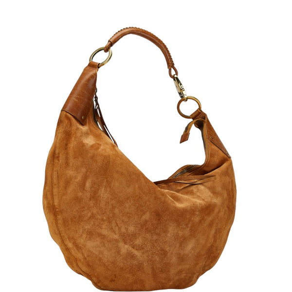 グッチ ワンショルダーバッグ 95332 ブラウン レザー スエード レディース GUCCI 【中古】