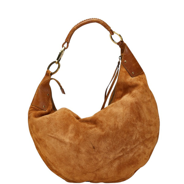 グッチ ワンショルダーバッグ 95332 ブラウン レザー スエード レディース GUCCI 【中古】