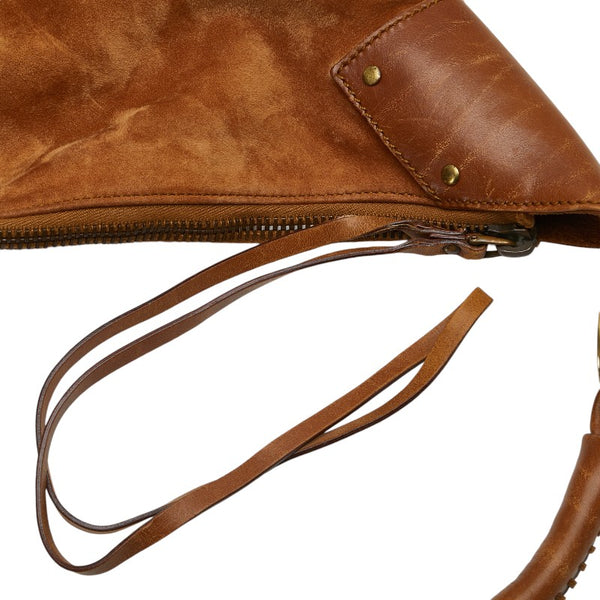 グッチ ワンショルダーバッグ 95332 ブラウン レザー スエード レディース GUCCI 【中古】