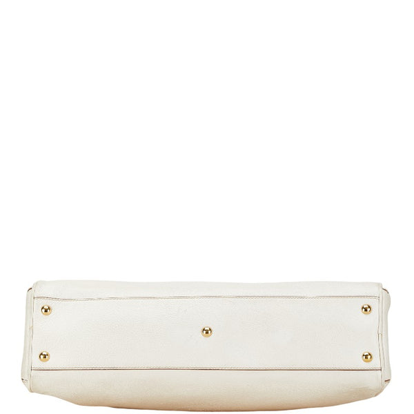 カルティエ マルチェロ ドゥ カルティエ ハンドバッグ ショルダーバッグ 2WAY ホワイト レザー レディース CARTIER 【中古】