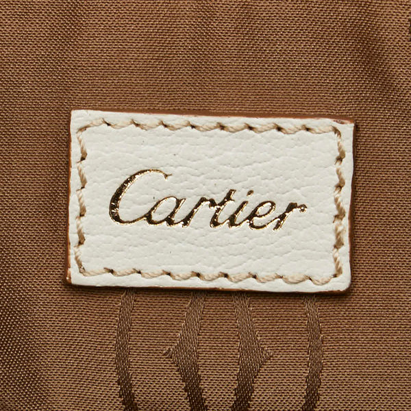 カルティエ マルチェロ ドゥ カルティエ ハンドバッグ ショルダーバッグ 2WAY ホワイト レザー レディース CARTIER 【中古】