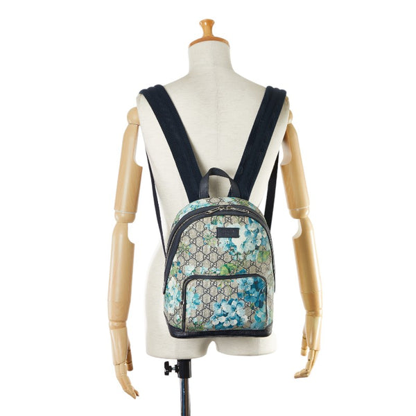 グッチ GGブルームス リュック バックパック 546327 ベージュ ネイビー PVC レザー レディース GUCCI 【中古】