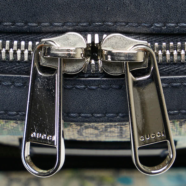 グッチ GGブルームス リュック バックパック 546327 ベージュ ネイビー PVC レザー レディース GUCCI 【中古】