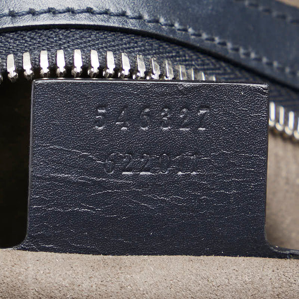 グッチ GGブルームス リュック バックパック 546327 ベージュ ネイビー PVC レザー レディース GUCCI 【中古】