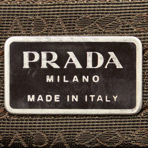 プラダ 三角ロゴプレート ハンドバッグ トートバッグ グリーン ナイロン レディース PRADA 【中古】