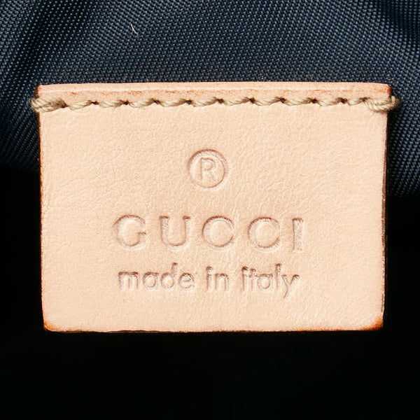 グッチ ロゴ ワンショルダーバッグ 189674 ネイビー レッド キャンバス レディース GUCCI 【中古】