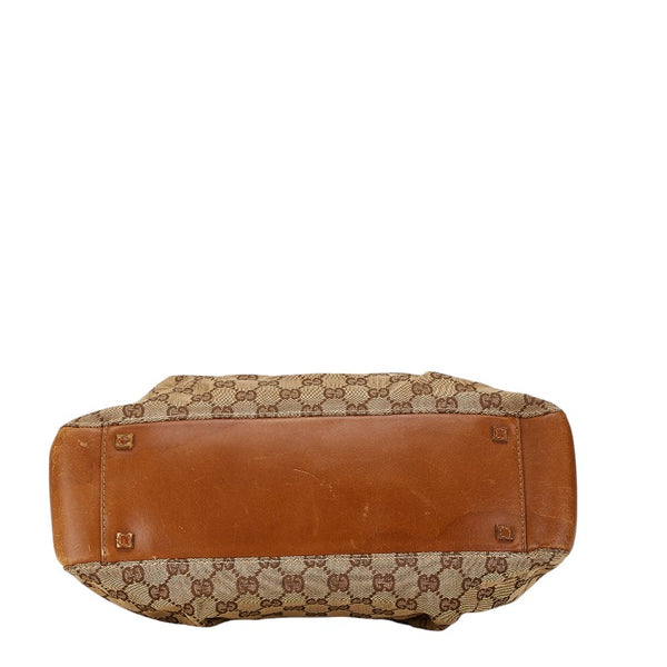 グッチ GGキャンバス ショルダーバッグ 94898 002058 ベージュ ブラウン キャンバス レザー レディース GUCCI 【中古】