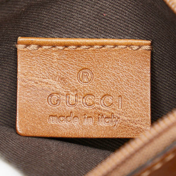 グッチ GGキャンバス ショルダーバッグ 94898 002058 ベージュ ブラウン キャンバス レザー レディース GUCCI 【中古】