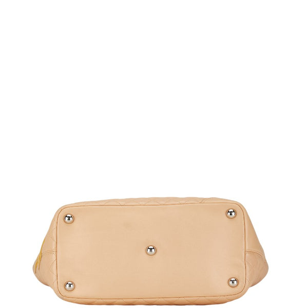 シャネル カンボンライン ラージ トートバッグ A25169 ベージュ ラムスキン レディース CHANEL 【中古】