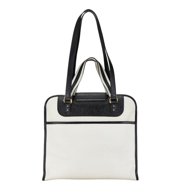 サルヴァトーレフェラガモ ガンチーニ アイコニック ハンドバッグ トートバッグ ブラック ホワイト レザー レディース Salvatore Ferragamo 【中古】