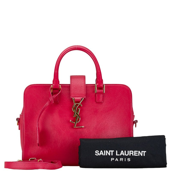 サンローラン ベイビーカバス ハンドバッグ ショルダーバッグ 2WAY 372087 ピンク レザー レディース SAINT LAURENT 【中古】