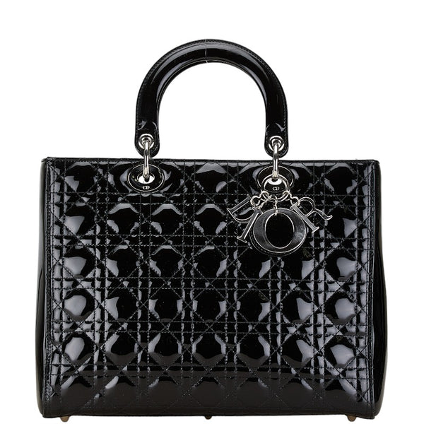 ディオール カナージュ レディディオール ハンドバッグ ショルダーバッグ 2WAY ブラック エナメル レディース Dior 【中古】