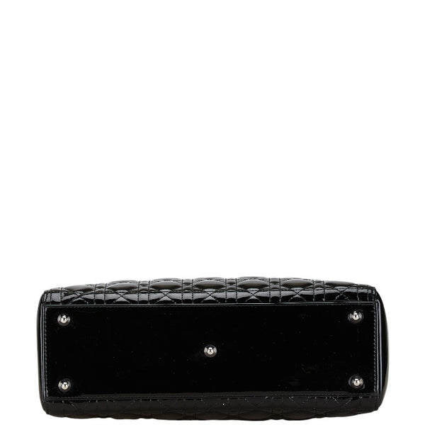 ディオール カナージュ レディディオール ハンドバッグ ショルダーバッグ 2WAY ブラック エナメル レディース Dior 【中古】