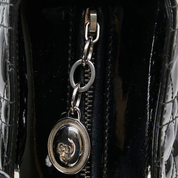 ディオール カナージュ レディディオール ハンドバッグ ショルダーバッグ 2WAY ブラック エナメル レディース Dior 【中古】
