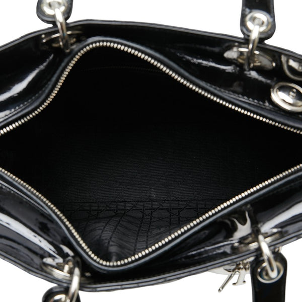 ディオール カナージュ レディディオール ハンドバッグ ショルダーバッグ 2WAY ブラック エナメル レディース Dior 【中古】