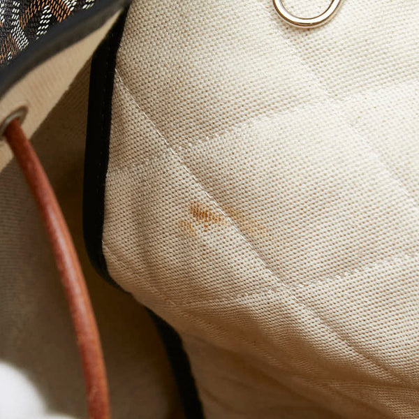 ゴヤール アルバン ミニ  デイリー ヘリンボーン柄 リュック バックパック ブラック PVC レザー レディース GOYARD 【中古】