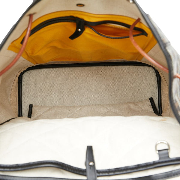 ゴヤール アルバン ミニ  デイリー ヘリンボーン柄 リュック バックパック ブラック PVC レザー レディース GOYARD 【中古】