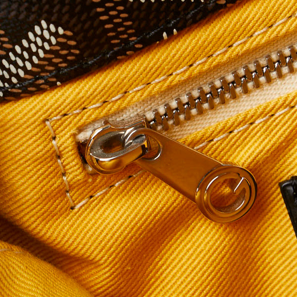 ゴヤール アルバン ミニ  デイリー ヘリンボーン柄 リュック バックパック ブラック PVC レザー レディース GOYARD 【中古】