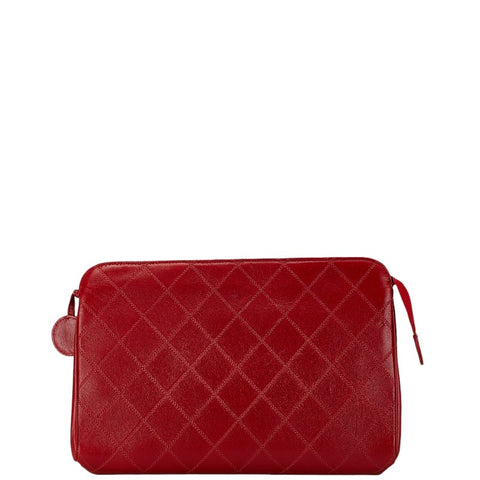 シャネル ビコローレ ココマーク セカンドバッグ クラッチバッグ レッド ラムスキン レディース CHANEL 【中古】