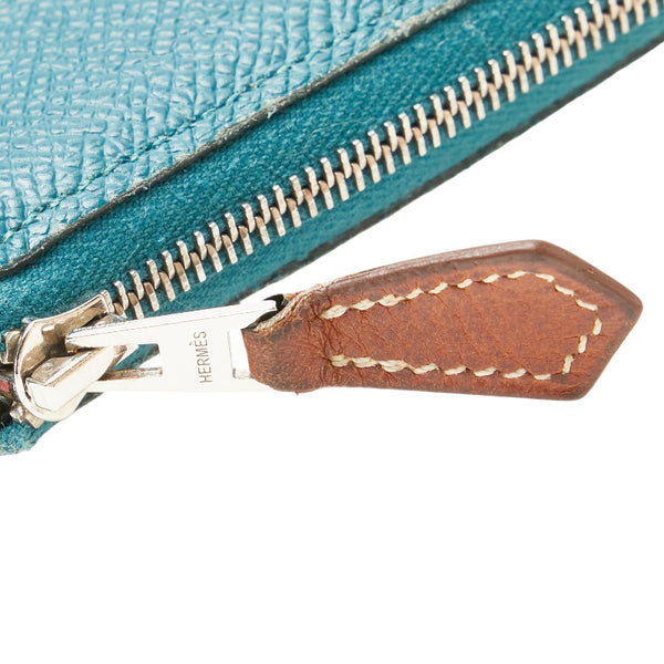 エルメス アザップ シルクイン ロング ラウンドファスナー 長財布 マラカイト ヴォーエプソン レディース HERMES 【中古】