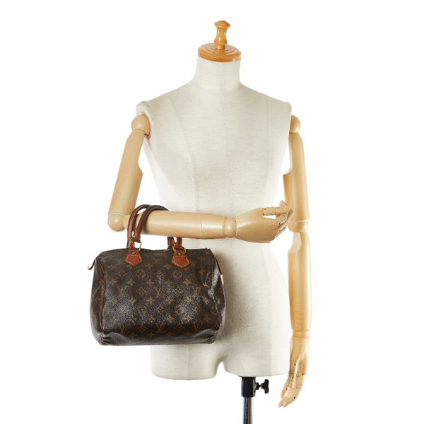 ルイ ヴィトン モノグラム スピーディ25 ハンドバッグ ミニボストンバッグ M41528 ブラウン PVC レザー レディース LOUIS VUITTON 【中古】