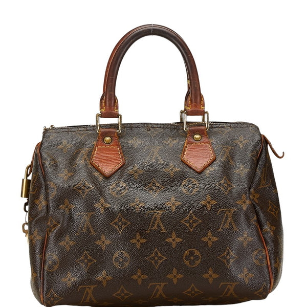 ルイ ヴィトン モノグラム スピーディ25 ハンドバッグ ミニボストンバッグ M41528 ブラウン PVC レザー レディース LOUIS VUITTON 【中古】