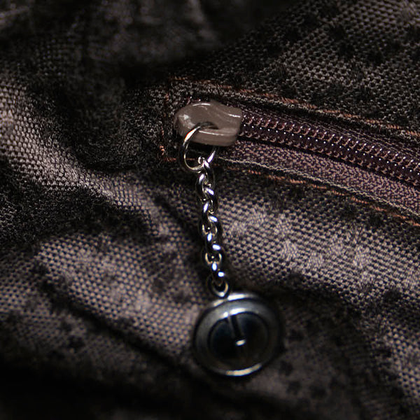 グッチ バンブー 巾着 ハンドバッグ ショルダーバッグ 2WAY 001 2854 1657 5 ブラウン ナイロン レザー レディース GUCCI 【中古】