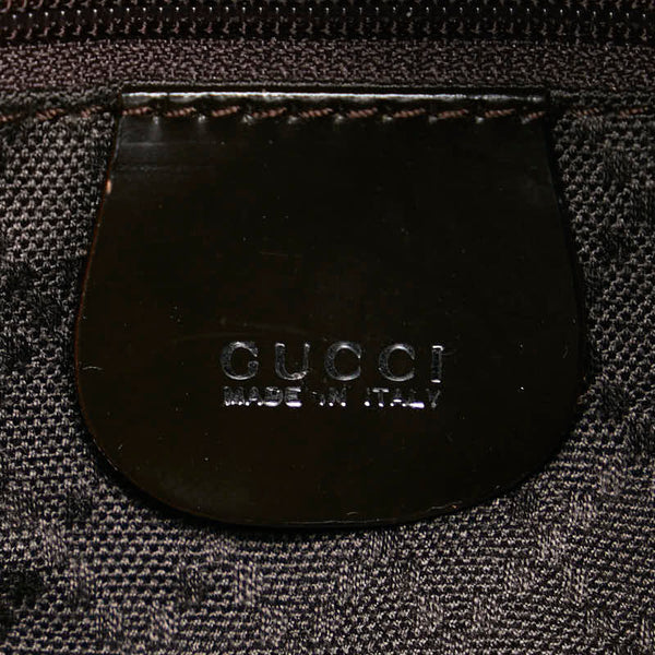 グッチ バンブー 巾着 ハンドバッグ ショルダーバッグ 2WAY 001 2854 1657 5 ブラウン ナイロン レザー レディース GUCCI 【中古】
