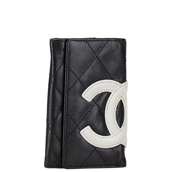 シャネル カンボンライン ココマーク キーケース ブラック レザー レディース CHANEL 【中古】