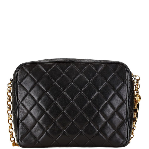 シャネル マトラッセ ココマーク フリンジ チェーン ショルダーバッグ ブラック ラムスキン レディース CHANEL 【中古】