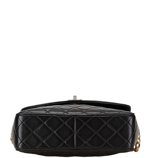 シャネル マトラッセ ココマーク フリンジ チェーン ショルダーバッグ ブラック ラムスキン レディース CHANEL 【中古】