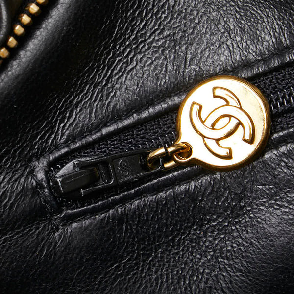 シャネル マトラッセ ココマーク フリンジ チェーン ショルダーバッグ ブラック ラムスキン レディース CHANEL 【中古】