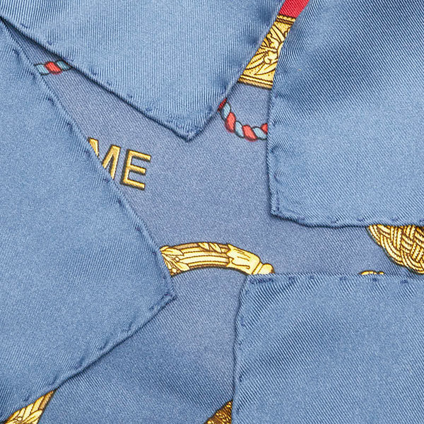 エルメス カレ90 GRAND UNIFORME グランユニフォーム スカーフ ネイビー ゴールド マルチカラー シルク レディース HERMES 【中古】