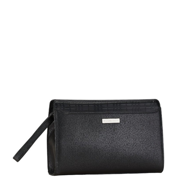 バーバリー セカンドバッグ クラッチバッグ ブラック レザー メンズ BURBERRY 【中古】