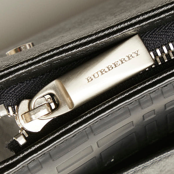 バーバリー セカンドバッグ クラッチバッグ ブラック レザー メンズ BURBERRY 【中古】