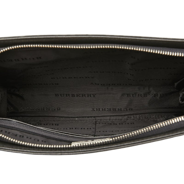 バーバリー セカンドバッグ クラッチバッグ ブラック レザー メンズ BURBERRY 【中古】
