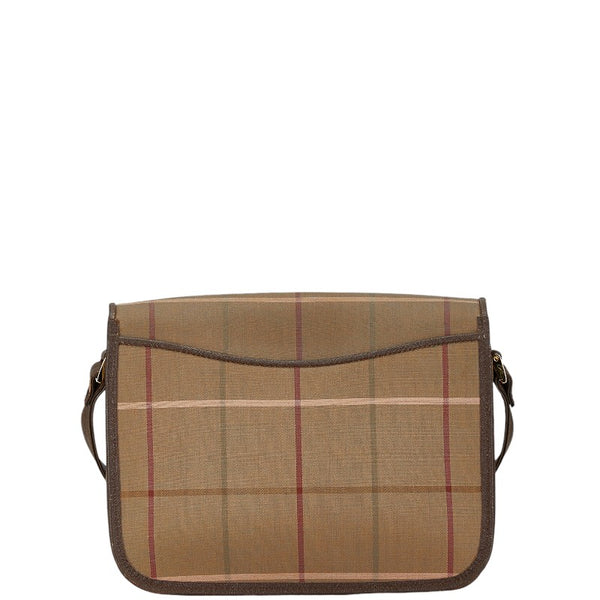 バーバリー チェック 斜め掛け ショルダーバッグ ブラウン マルチカラー キャンバス レザー レディース BURBERRY 【中古】