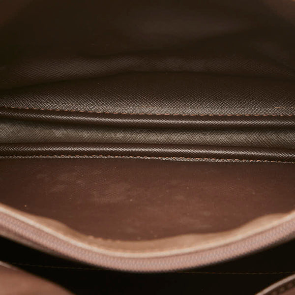バーバリー チェック 斜め掛け ショルダーバッグ ブラウン マルチカラー キャンバス レザー レディース BURBERRY 【中古】