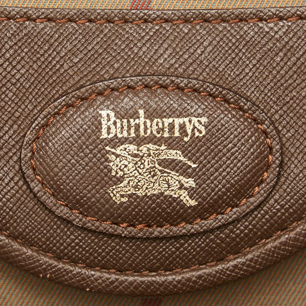 バーバリー チェック 斜め掛け ショルダーバッグ ブラウン マルチカラー キャンバス レザー レディース BURBERRY 【中古】