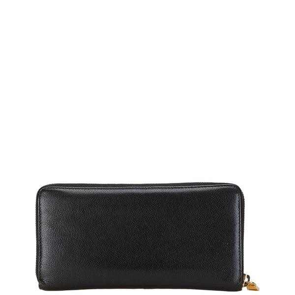 サンローラン YSLロゴ ラウンドファスナー 長財布 314902 ブラック レザー レディース SAINT LAURENT 【中古】