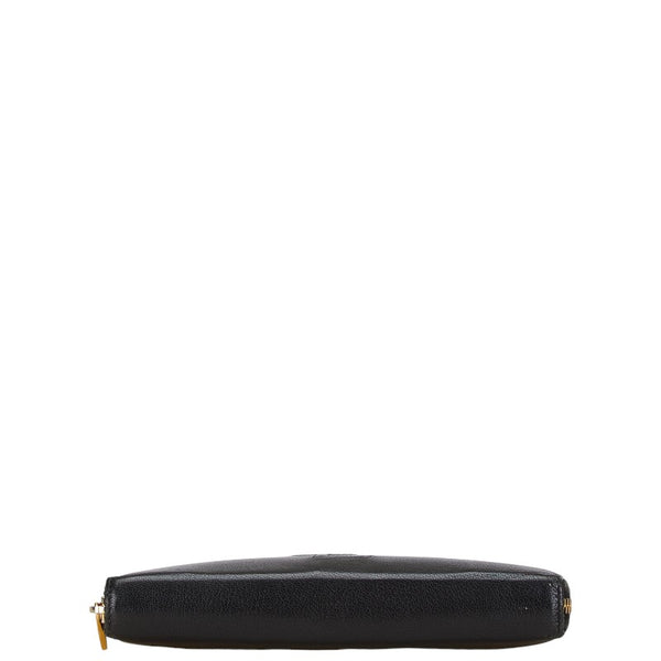 サンローラン YSLロゴ ラウンドファスナー 長財布 314902 ブラック レザー レディース SAINT LAURENT 【中古】