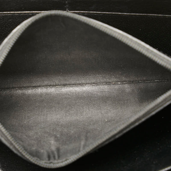 サンローラン YSLロゴ ラウンドファスナー 長財布 314902 ブラック レザー レディース SAINT LAURENT 【中古】