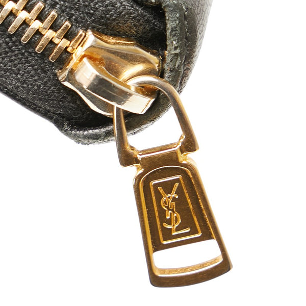 サンローラン YSLロゴ ラウンドファスナー 長財布 314902 ブラック レザー レディース SAINT LAURENT 【中古】